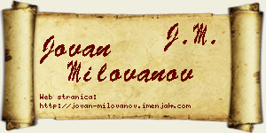 Jovan Milovanov vizit kartica